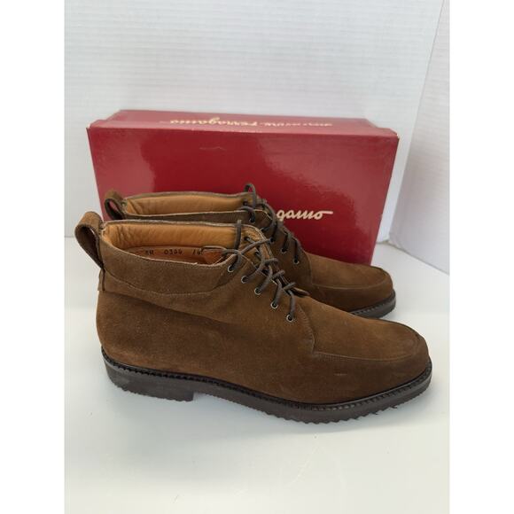 Salvatore Ferragamo Sport Women's Boots SH 0266 14 10 1C Brown Suede Italy - Picture 2 of 11